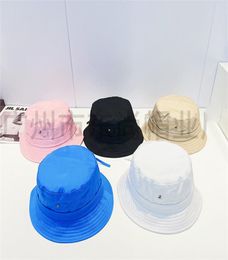 designer bucket hats summer caps for woman bob solid Colour hat metal letter logo wide brim hat1903515