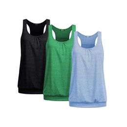 Racerback Tank Tops for Women Yoga Athletic Workout Tops Sleeveless Loose Fit Muscle Shirts Activewear 3 Pack