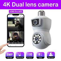 Wireless Camera Kits Indoor 4K IP Camera WiFi Dual Lens Security Camera Smart Home Human Body Detection Full Color Night Vision Voice P2P Monitoring J240518