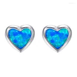 Stud Earrings 2024 Cute Heart For Women Accessories Statement Engagement Wedding Jewellery Fashion Imitation Opal Gift