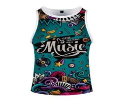 Sexy Tank Tops Men Sleeveless Vest TShirt Funny Creative Music Poster 3d Print Fitness T Shirt Bodybuilding Whole Tank top6081626