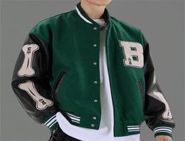Winter039s Men039s Fashion Jackets Letter Patch Streetwear Bomber Women Baseball Boys Furry Patchwork Coats Unisex Male Clot9609935