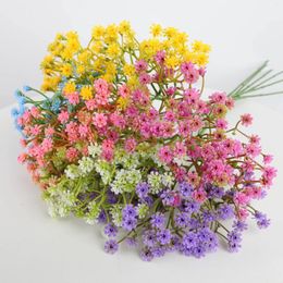 Decorative Flowers 12pcs 34cm Artificial Hand Bouquet Simulation Baby's Breath Wedding Decoration Home Bedroom Decor Plastic Flower