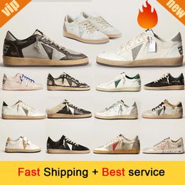 Italy Brand Designer Casual Shoes Low Golden Womens Mens Suede Flat Luxury Platform Leather Do-old Dirty Outdoor Sports Sneakers 2024 35-46