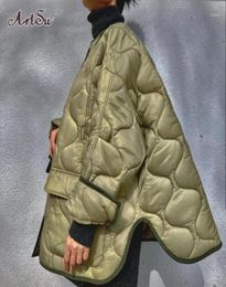 Women039s Down Parkas Designer Autumn Winter Army Green Puffer Jackets For Women Casual Warm Breasted Cotton Quilted Coat Poc5908331