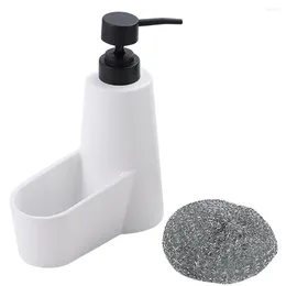 Liquid Soap Dispenser Press Bottle Sponge Rack For Kitchen Sink Dish Detergent Holder Hand Dispensers Resin Abs With