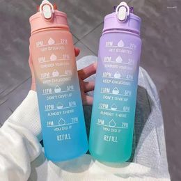 Water Bottles 1000ml Sports Bottle Colourful Frosted Cup Outdoor Sport Large Capacity Plastic Drinkware