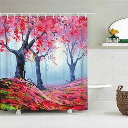 Shower Curtains High Quality Oil Painting Landscape Fabric Curtain Waterproof Forest Trees Bath For Bathroom Decor With Hooks