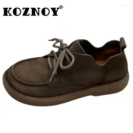 Casual Shoes Koznoy 3m Natural Suede Cow Genuine Leather Ladies Spring Summer Autumn Women Soft Soled Comfy Flats Loafers Ankle Boots