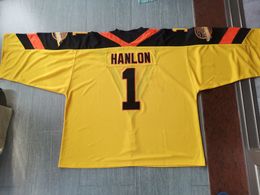 Hockey jerseys Physical photos Glen Hanlon's 1978-79 yellow Men Youth Women High School Size S-6XL or any name and number jersey