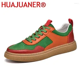 Casual Shoes Spring Autumn White Men Genuine Leather Sneakers Cool Street Brand Male Footwear Flat