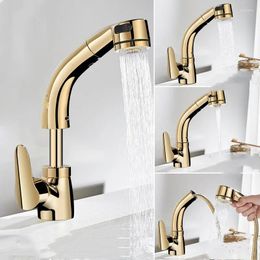 Kitchen Faucets Faucet With Shower Head Gold/Chrome/Black/White Sink Pull Out Mixer Tap Torneira Cozinha