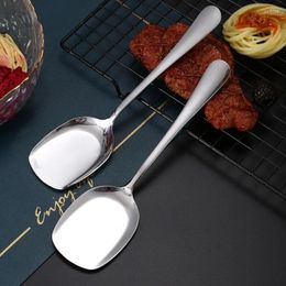 Spoons Big Spoon Large Round/Square Handle Stainless Steel Serving Long Soup Kitchen Flatware