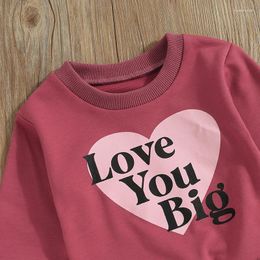 Clothing Sets Baby Girl Boy Valentines Day Love Outfits Letter Print Long Sleeve Sweatshirts Pants 2Pcs Clothes Set