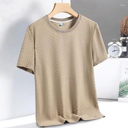 Men's T Shirts 2024 Summer Ice Silk Mesh T-Shirts Men Breathable Top Tees Solid Color Thin Casual Oversized Quick-dry Short Sleeve Tee