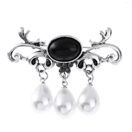 Brooches Fashion Pearl Pendant Brooch For Women Luxury Clip Pin Badge Vintage Wild Card Metal Jewelry Pins Dress Shirt Collar