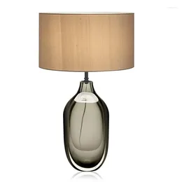 Table Lamps Modern Simple Glass Light Bedroom Bedside Desk Lamp Designer Model Room Study Creative Nordic Fabric Home Deco