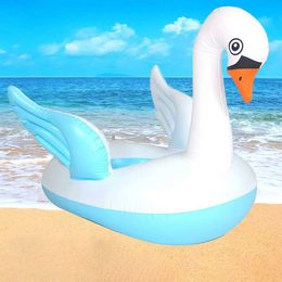 Sand Play Water Fun Summer Baby Swimming Ring Inflatable Toy Swimming Pool Swimming Seat Big White Goose Floating Boat Water Game Equipment Toy Q240517
