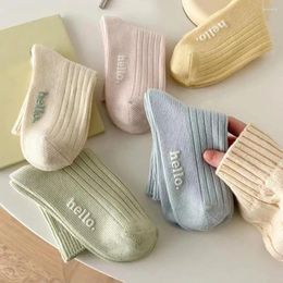 Women Socks Candy Color Japanese Style Women's Mid-tube Sports With Anti-slip Design High Elasticity For Warmth Comfort