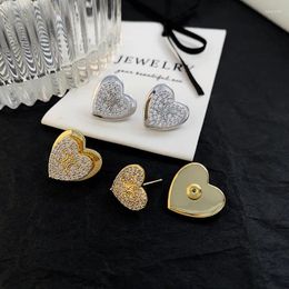 Stud Earrings European And American Light Luxury Style Double Layered Love Set With Fashion Trendy Jewellery For Women