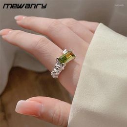 Wedding Rings Mewanry Silver Colour Sparkling Green Zircon For Women Girl Simple Fashion Vintage Elegant Classic Anniversary Jewellery Gift