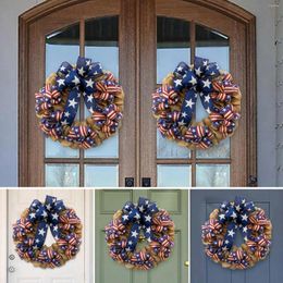 Decorative Flowers 4th Of July Wreath Memorial Day Front Door Patriotic Decoration Lavender