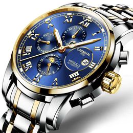 Wristwatches CARNIVAL Watch Men Automatic Mechanical Male Luminous Moon Phase Date Stainless Steel Band Luxury Montre Homme