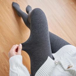 Women Socks Fashionable Women's Warm Leg Stocking Cotton Knitting Stripe Versatile Leggings Classical Comfort Tights Winter Pantyhose