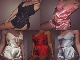 New Fashion Women Sexy Satin Lace Sleepwear Babydoll Lingerie Suspenders Nightdress Pyjamas Set Clothes3197665