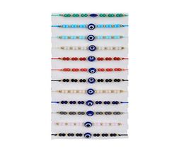 Charm Bracelets 2021 Trendy Evil Eye For Woman Blue Eyes Multicolor Rope Beaded Adjustable Good Luck String Link Girls9753522