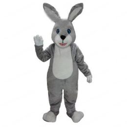 2024 High Quality Gray rabbit Mascot Costume Fancy Dress for Men Women Halloween Outdoor Outfit Suit Mascot for Adult Fun Outfit Suit