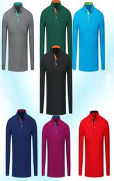 Whole fallwinter boutique 100 cotton men039s fashion long sleeve POLO shirt long sleeve tshirt LOGO printing4546265