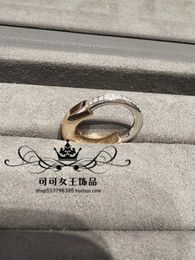 Designer S925 sterling silver Brand 18K rose gold diamond lock ring for women with a high-end and niche design couples