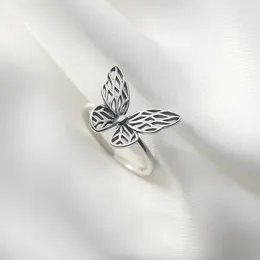 Cluster Rings MloveAcc Authentic 925 Sterling Silver Vintage Butterfly Adjustable Finger For Women Wedding Engagement Ring Jewelry