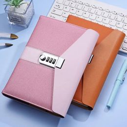 Blue PU Leather Planner Retro Notebooks And Journals Diary With Lock Agenda Password Note Books For School Supplies