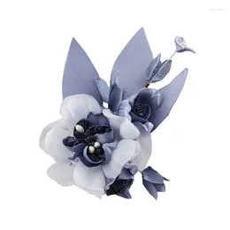 Brooches Flower Brooch High Quality Handmade Fabric Pin For Women Coat Or Dress Pretty Hair Accessories Hairclip Party Decoration