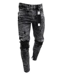 Men Clothes 2020 Hip Hop Sweatpants Skinny Motorcycle Denim Pants Zipper Designer Black Jeans Mens Casual Men Jeans Trousers2699614