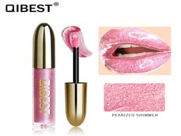 Qi Moisturiser Glitter Lipgloss Vivid Colour Jelly Long Lasting Liquid Lipstick Shiny Waterproof Pigment Lip Gloss Cosmetic2142019