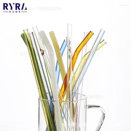 Drinking Straws Glass Pipette Large Wave-shaped Heat-resistant Creative Tableware Milk Beverage Straw High Borosilicate Three-way Curved