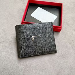 Men's Leather Short Purse Stylish Cardholder Wallet Black Wallets Credit Card Case Comes with Box Pocket purses
