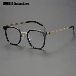 Sunglasses Frames Acetate Titanium Glasses Frame Men 2024 Vintage Oversize Square Optical Prescription Myopia Eyeglasses Women Spectacles