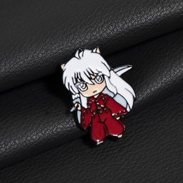 Boys Inuyasha characters enamel pin childhood game movie film quotes brooch badge Cute Anime Movies Games Hard Enamel Pins