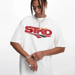 Summer Korean cotton Tshirt fashion rapid racing Y2K trend mens hiphop retro street personality oversized top 240508