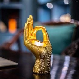Candle Holders Decorative Holder Buddha's-Hand Shaped Resin Candlestick Desktop Decor Artware For Home Decoration