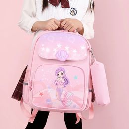 Cartoon School Backpack for Student Princess Print Schoolbag Boy Girl Kindergarten Baby Children Backpack with Pencil Case 240515