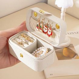 Jewelry Pouches Mini Box Ring Stud Earring Storage Pearlescent Leather Women Trinkets Organizer Trend Fashion Travel Small Case