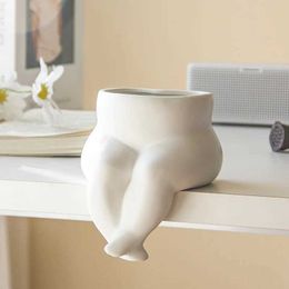 Planters Pots Creative Body Shape Flower Pot Ceramic Planter Art Vase Home Decoration Desktop Ornaments Bonsai Succulent Pot Plant Pot J240515