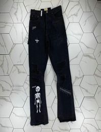 HM889 Mens jeans black cargo pants Designer Jeans skinny stickers light wash ripped motorcycle rock revival joggers true religions5649386