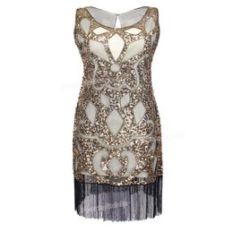 Whole PrettyGuide Women 1920039s Sequin Art Deco Hollow Paisley Tribe Cocktail Inspired Flapper Dress Great Gatsby Dress300M3673995