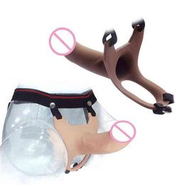 Dildos Hollow Huge Strapon Harness Strap on Realistic Liquid silicone Dildo Pants Belt Penis Sleeve Enlarger Extender Sex Toys for4764853